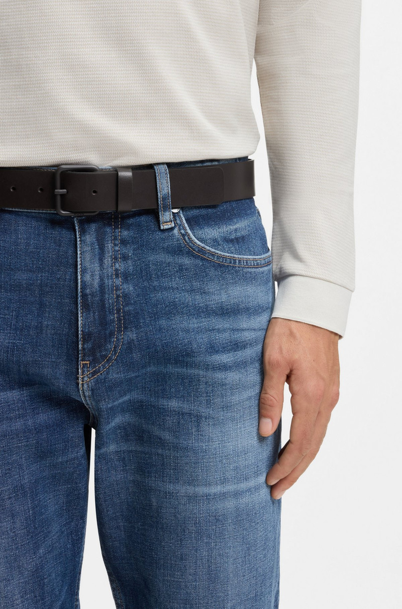BOSS ITALIAN-LEATHER BELT WITH TONAL BUCKLE outlook