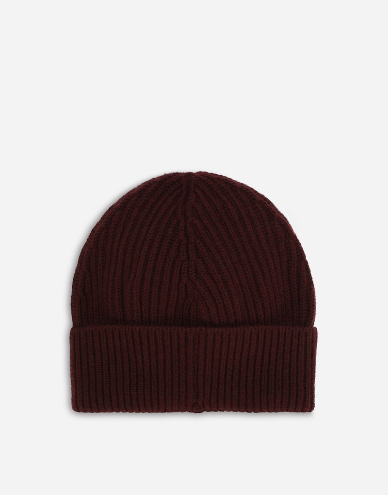 Dolce & Gabbana Knit cashmere and wool hat with logo tag outlook
