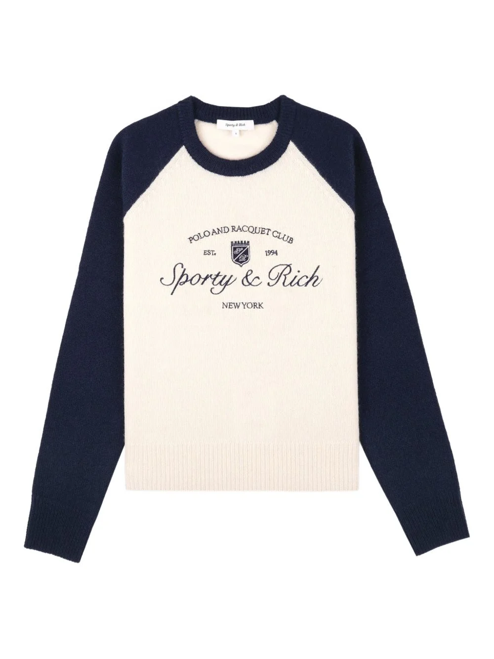raglan-sleeve embroidered sweater - 1