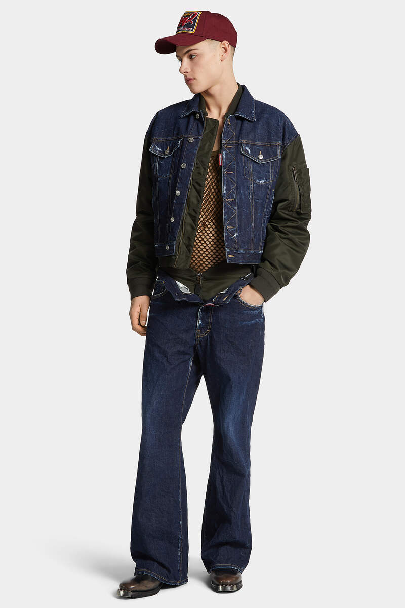 DARK INDIGO AVIATOR WASH LOOSE JEANS - 3