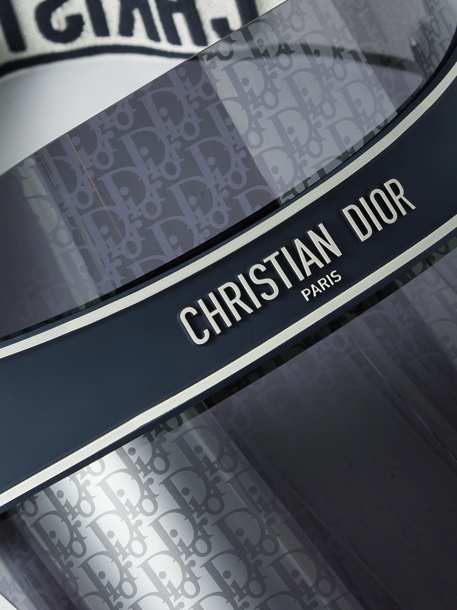 DiorClub V1U Perspex and cotton-blend jacquard visor Blue - 4