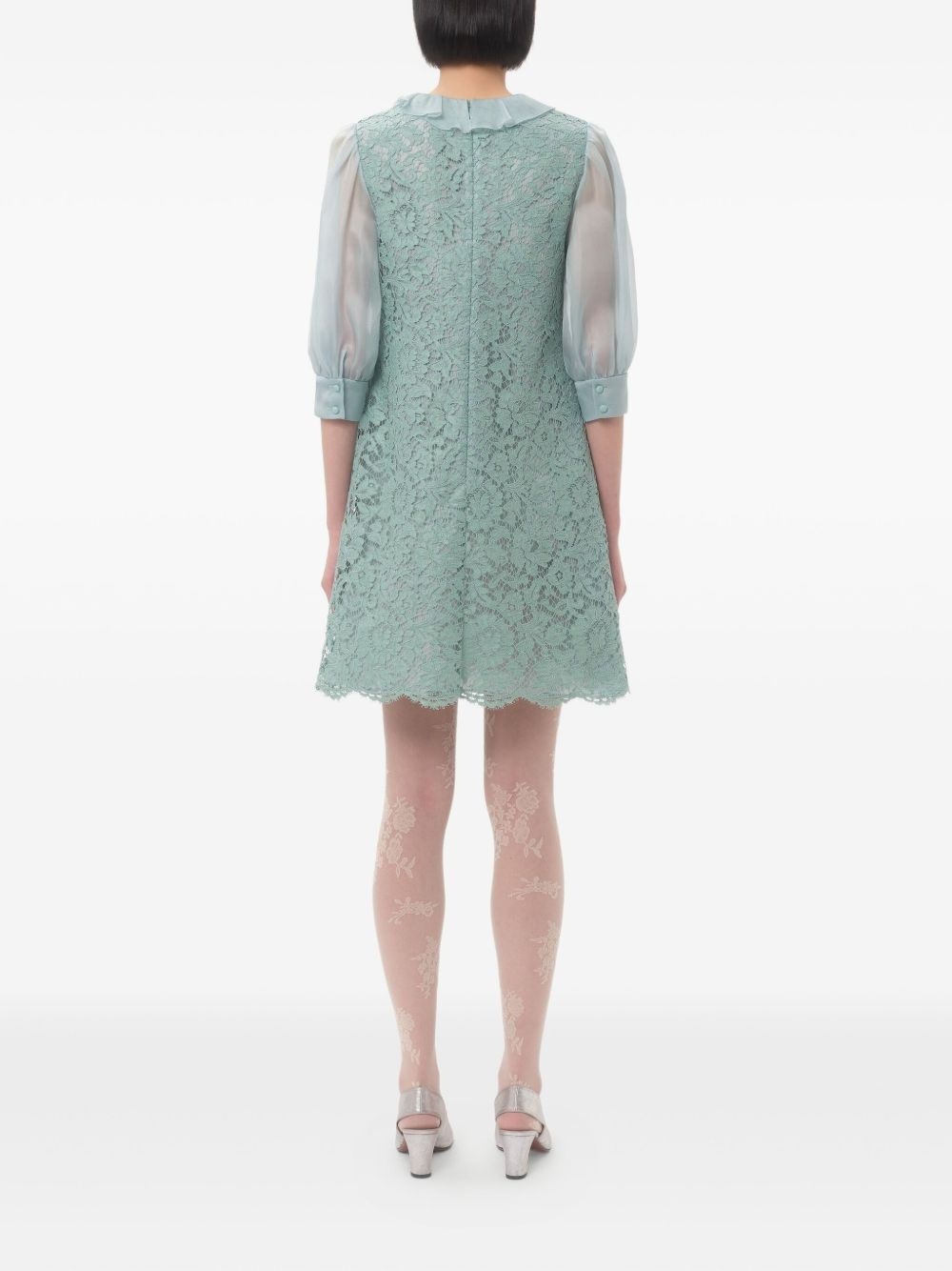 lace-pattern minidress - 4