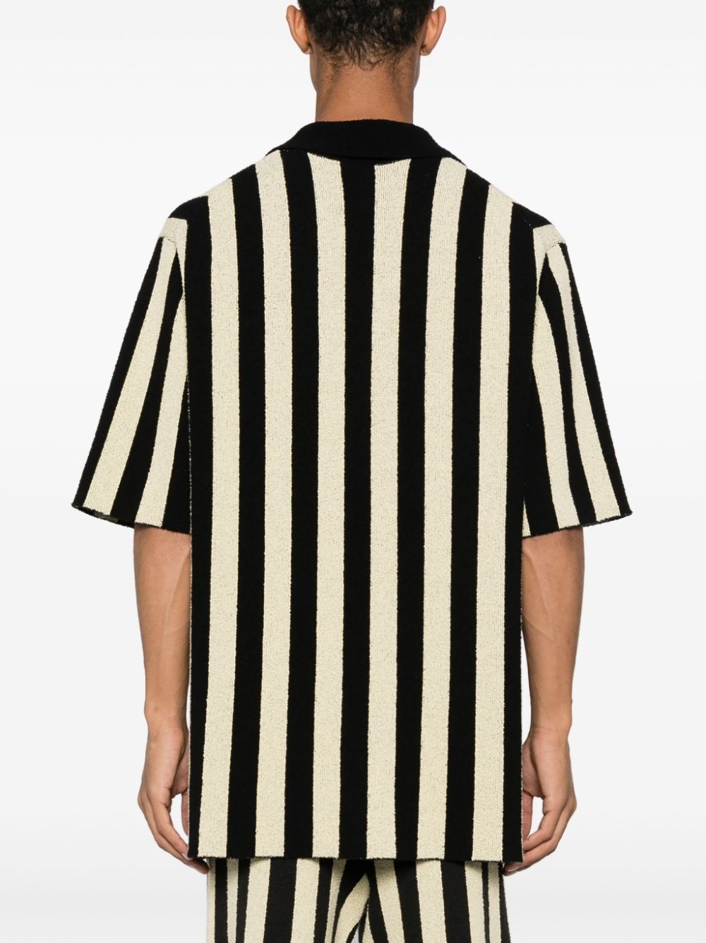 striped camp-collar shirt - 4