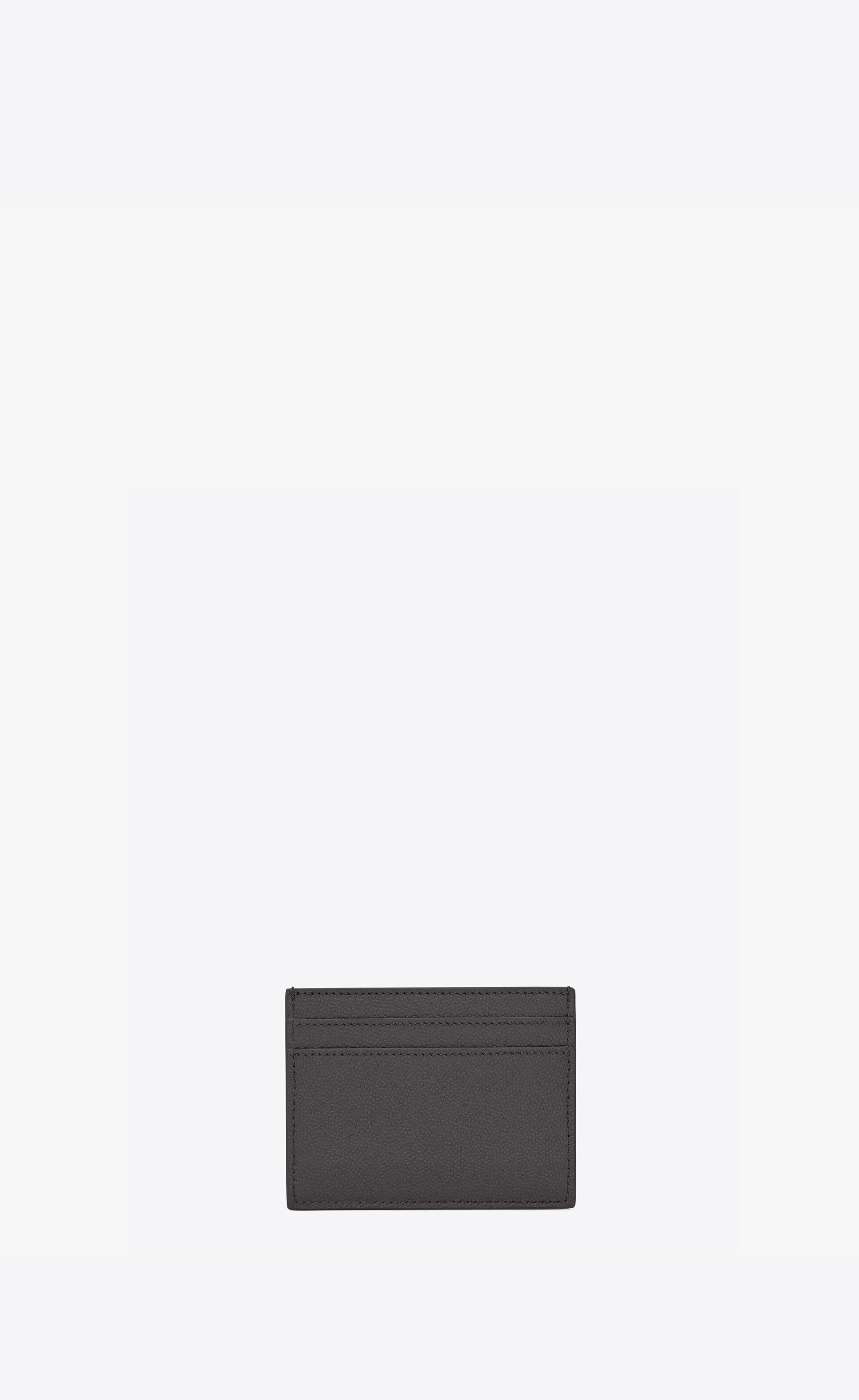 saint laurent paris credit card case in grain de poudre-embossed leather - 2