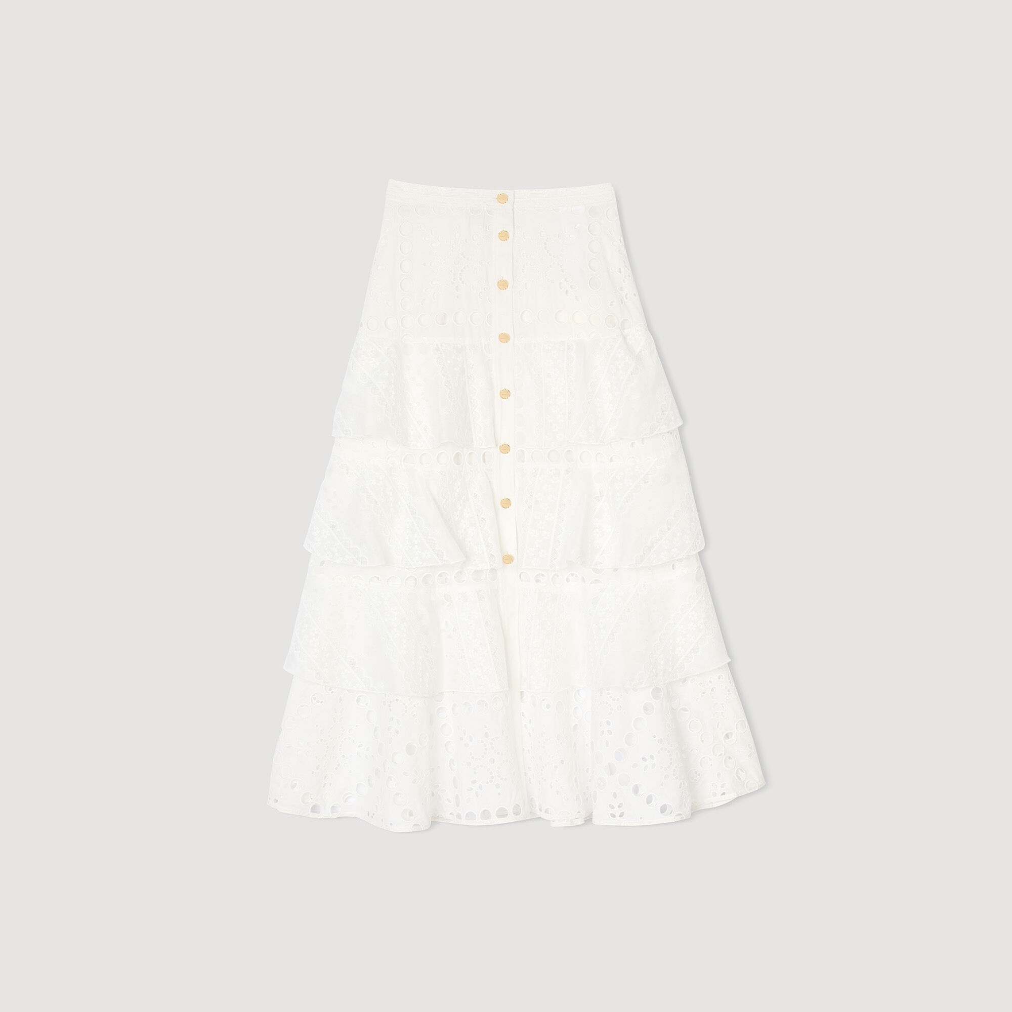 BRODERIE ANGLAISE LONG SKIRT - 1