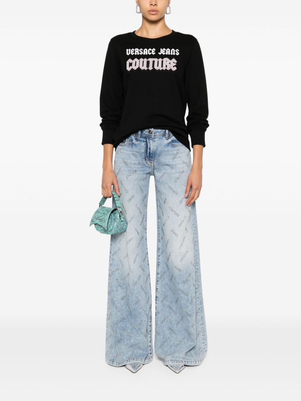 bead-embellished cotton sweatshirt - 2
