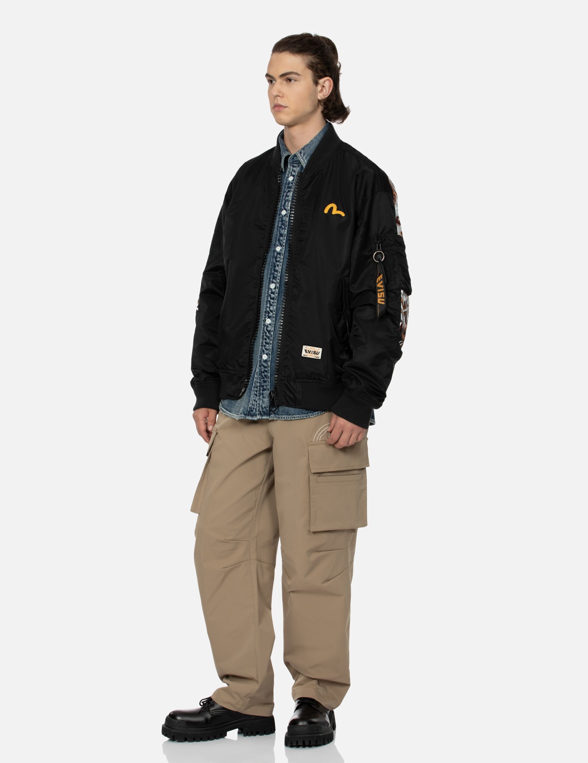 "VIRTUAL VACATION" DAICOCK PRINT LOOSE FIT BOMBER JACKET - 4