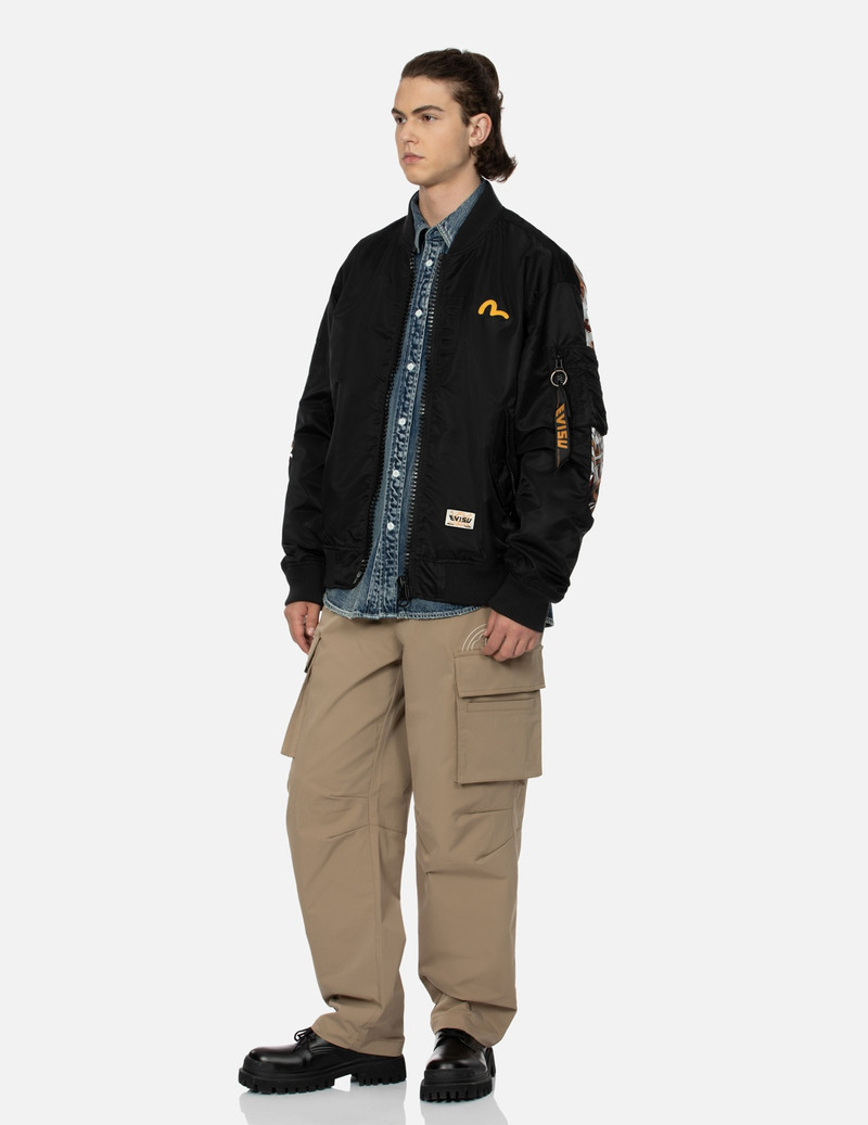 "VIRTUAL VACATION" DAICOCK PRINT LOOSE FIT BOMBER JACKET 4
