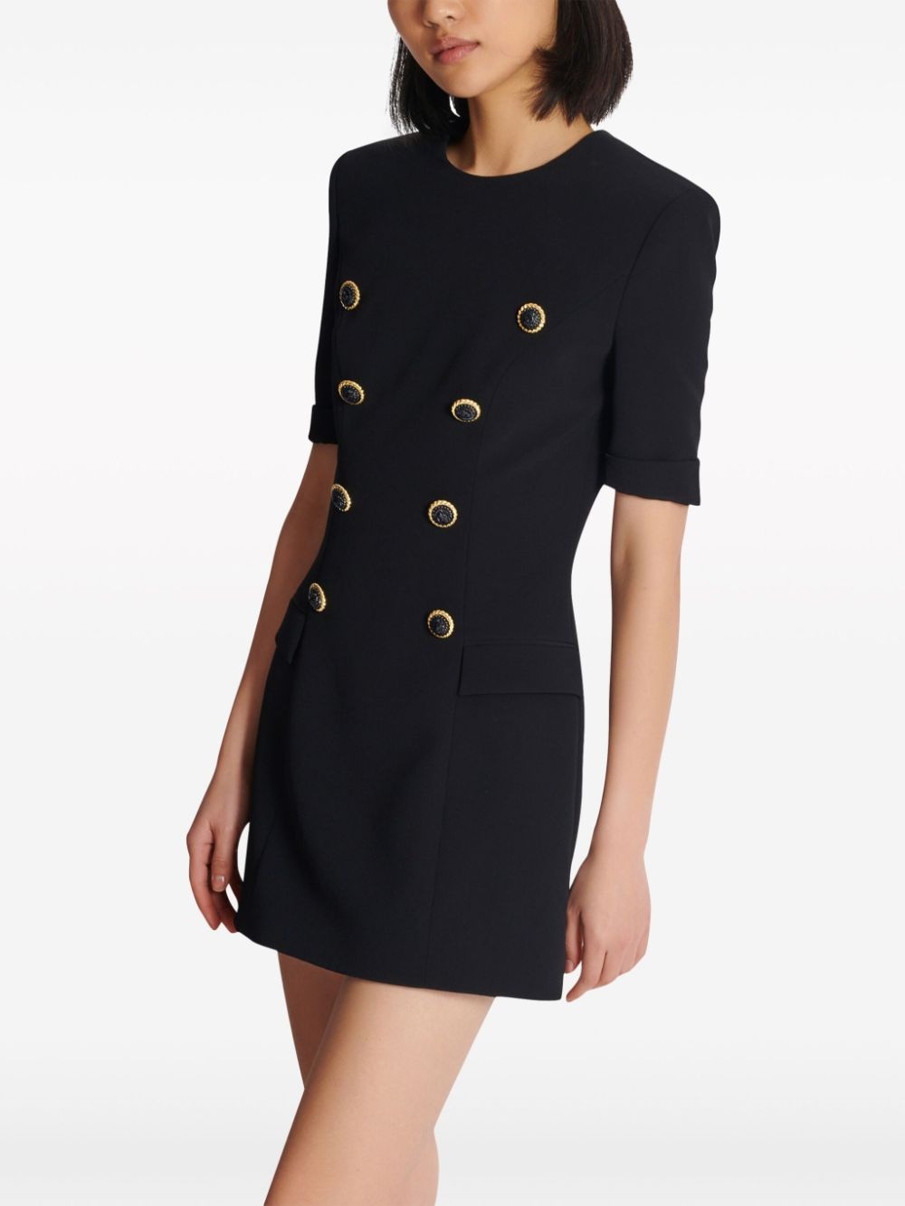 tailored textured minidress - 6