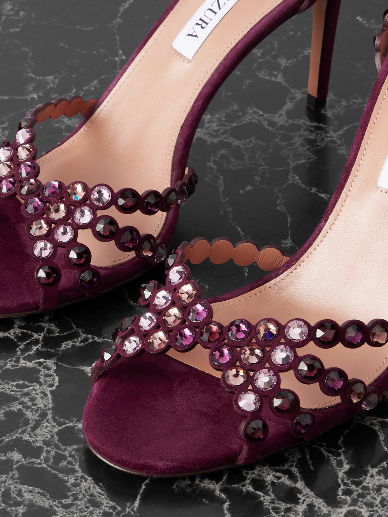 Tequila 85 Crystal-embellished Suede Sandals - 4