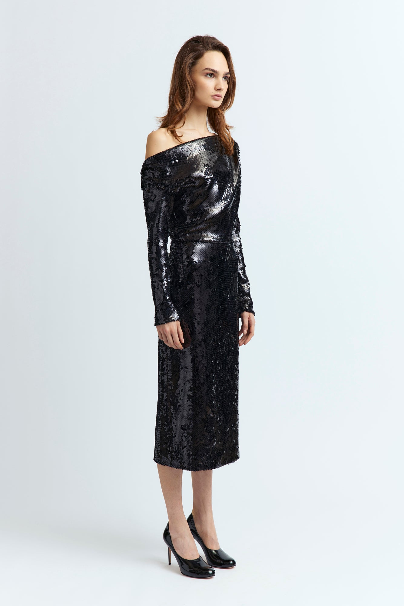 DANAE MIDI DRESS IN SEQUIN - 3