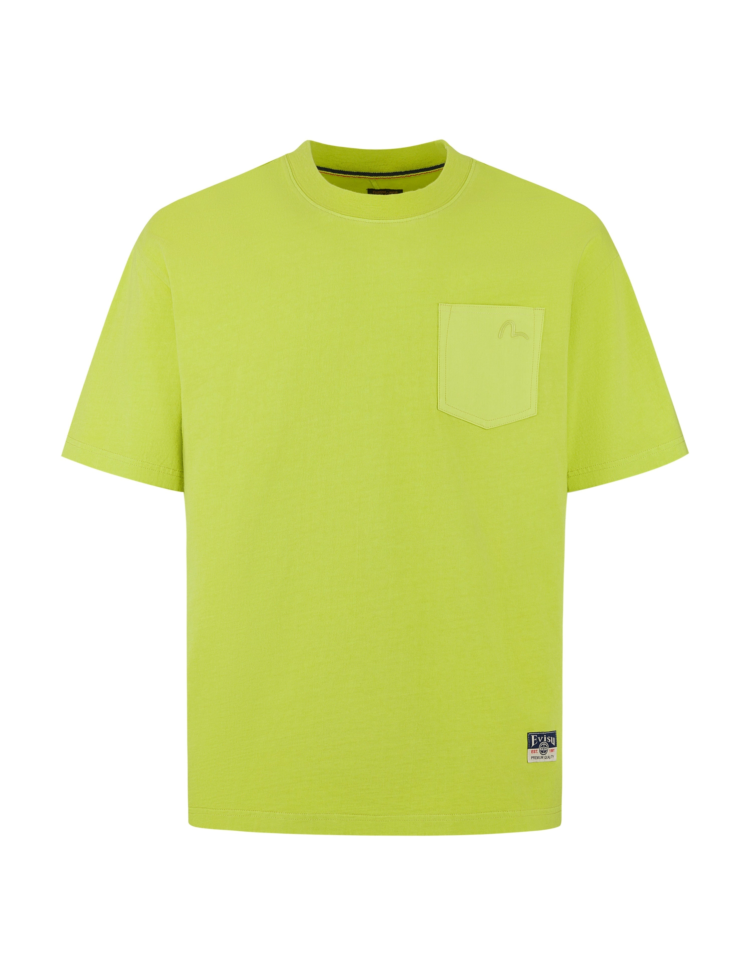Seagull Embroidery Stitching Pocket Relax Fit T-Shirt - 9