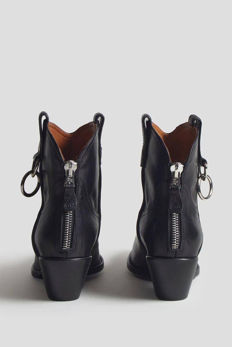 R13 RINGED ANKLE COWBOY BOOT - BLACK outlook