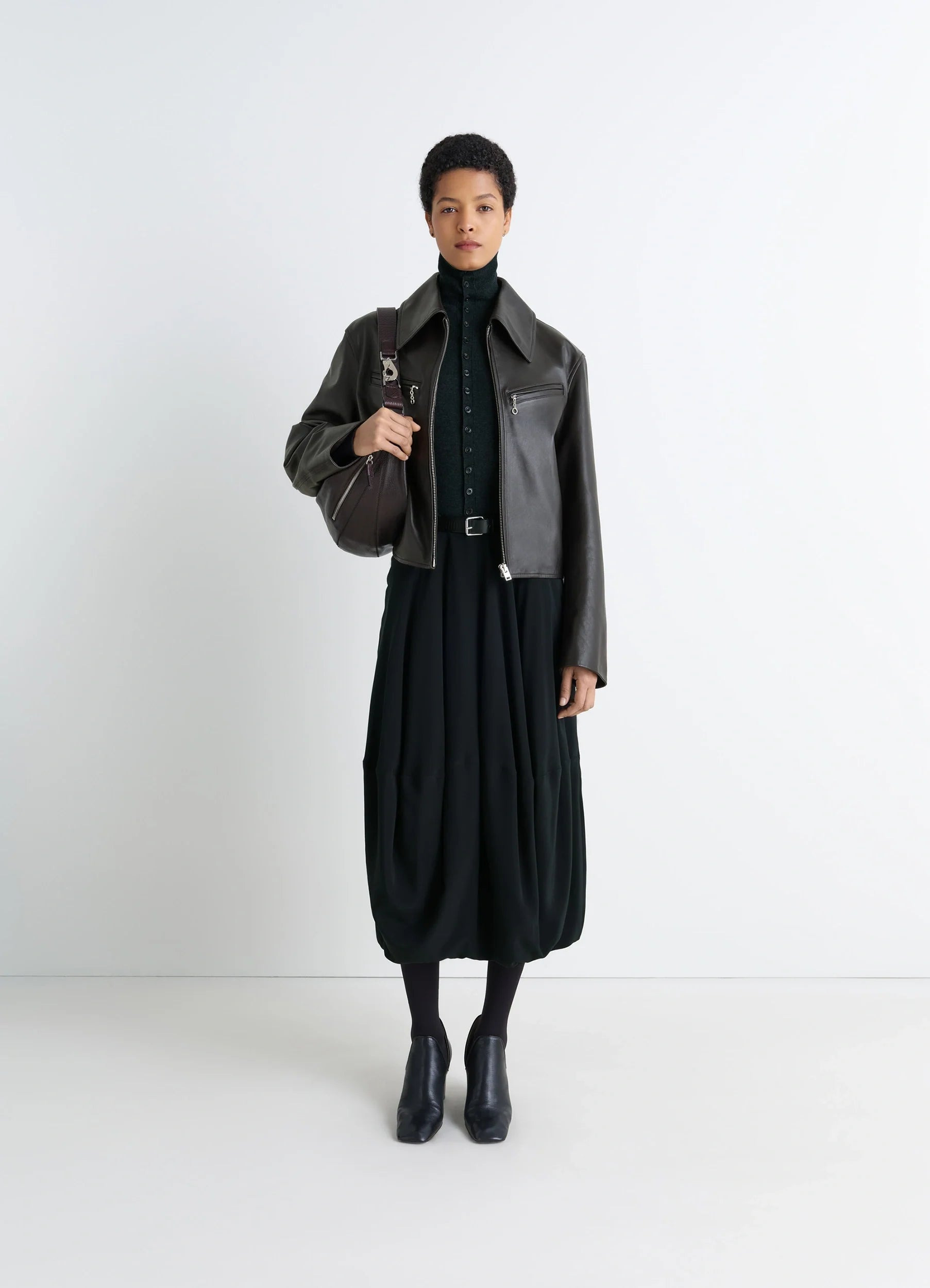 BOXY LEATHER BLOUSON - 3