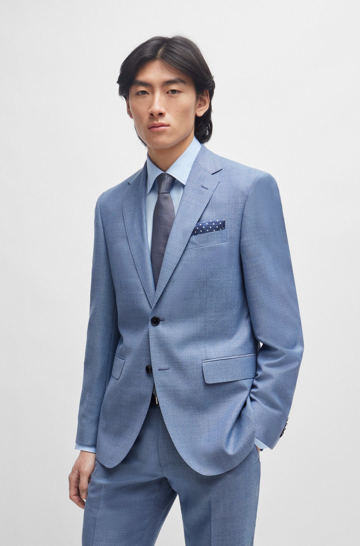 PRINTED POCKET SQUARE IN LINEN AND COTTON - 2