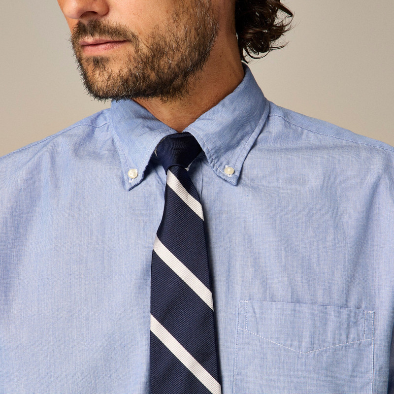 English silk tie in diagonal stripe 6