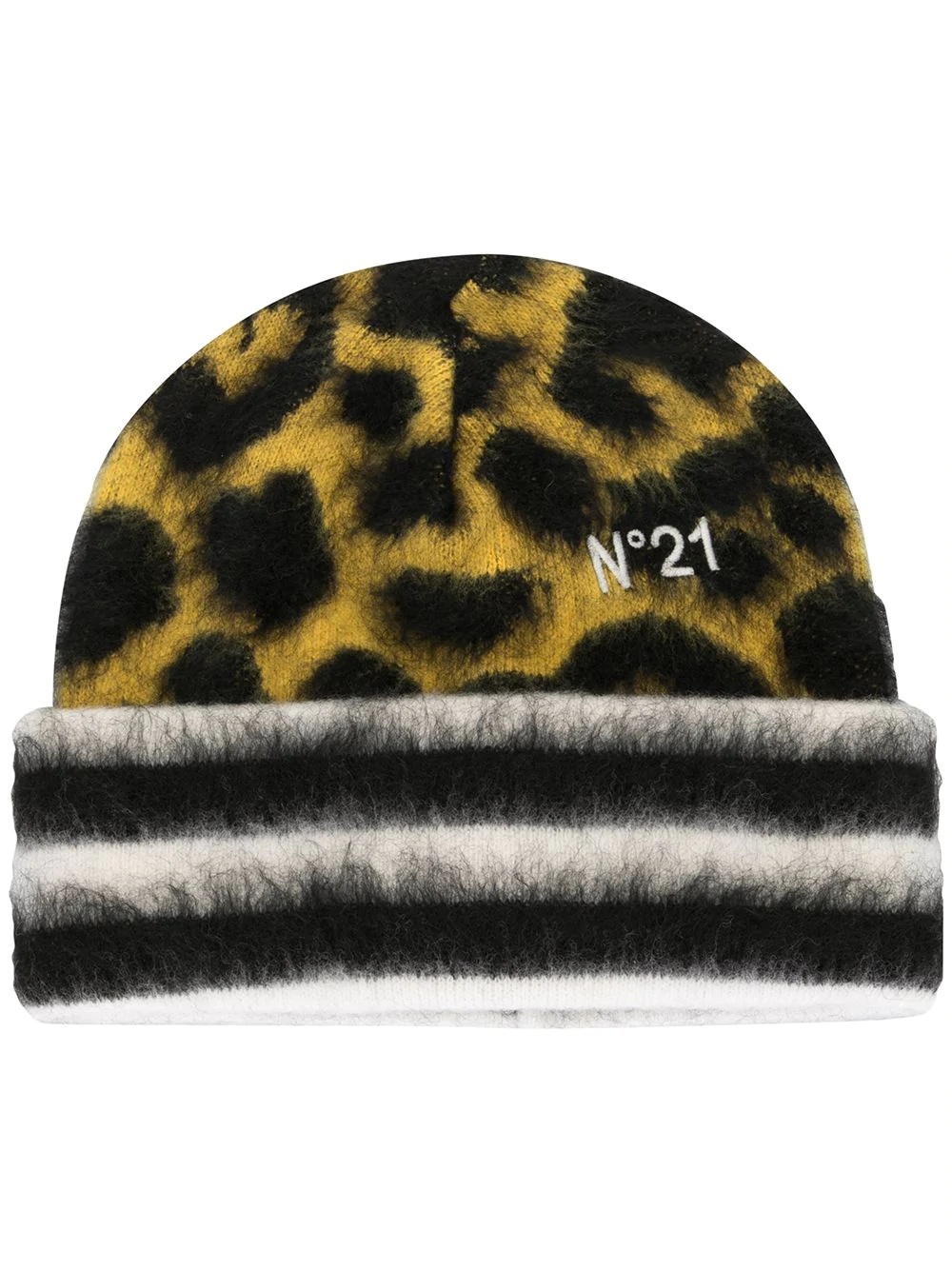 leopard-patterned beanie - 1