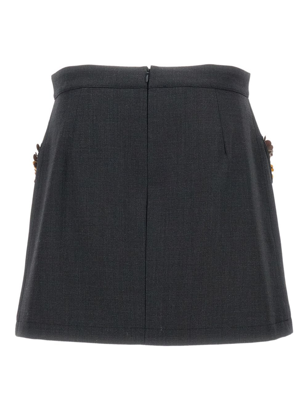 sequin-pocket wool skirt - 2