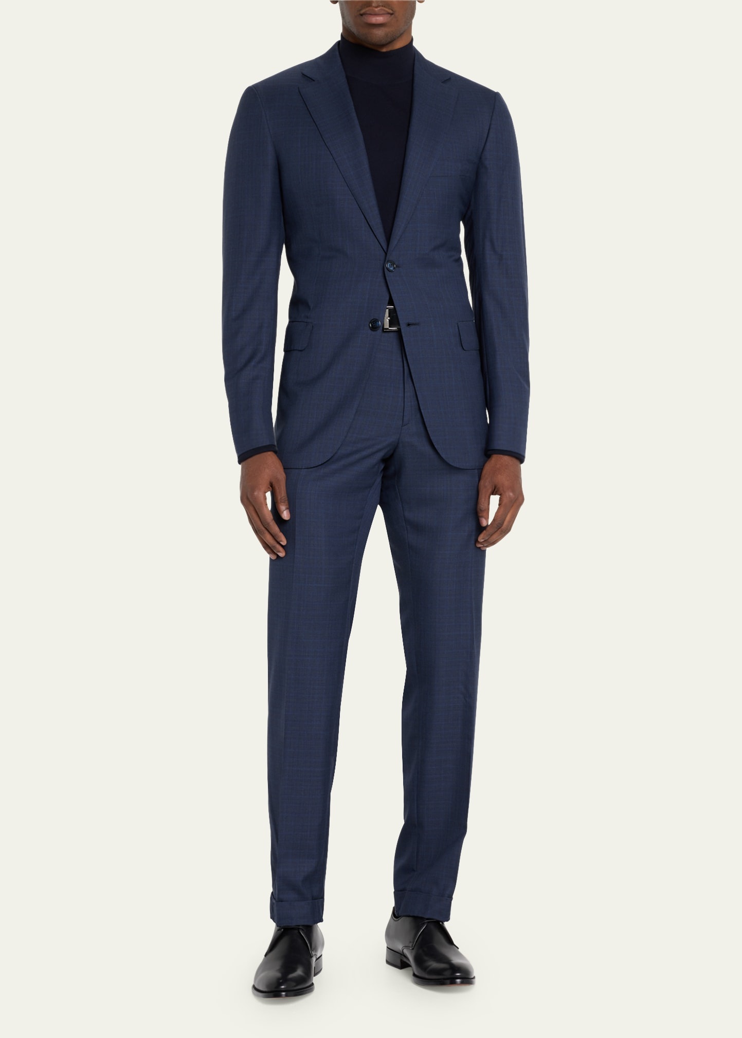 Men's Super 150s Wool-Silk Plaid Suit - 2
