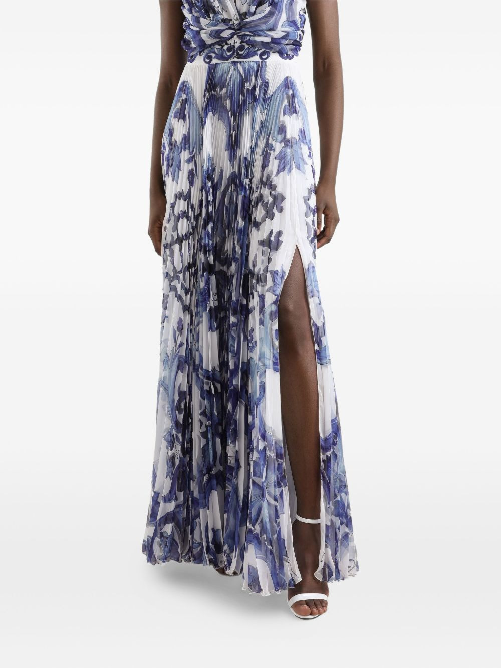 pleated print dress - 4