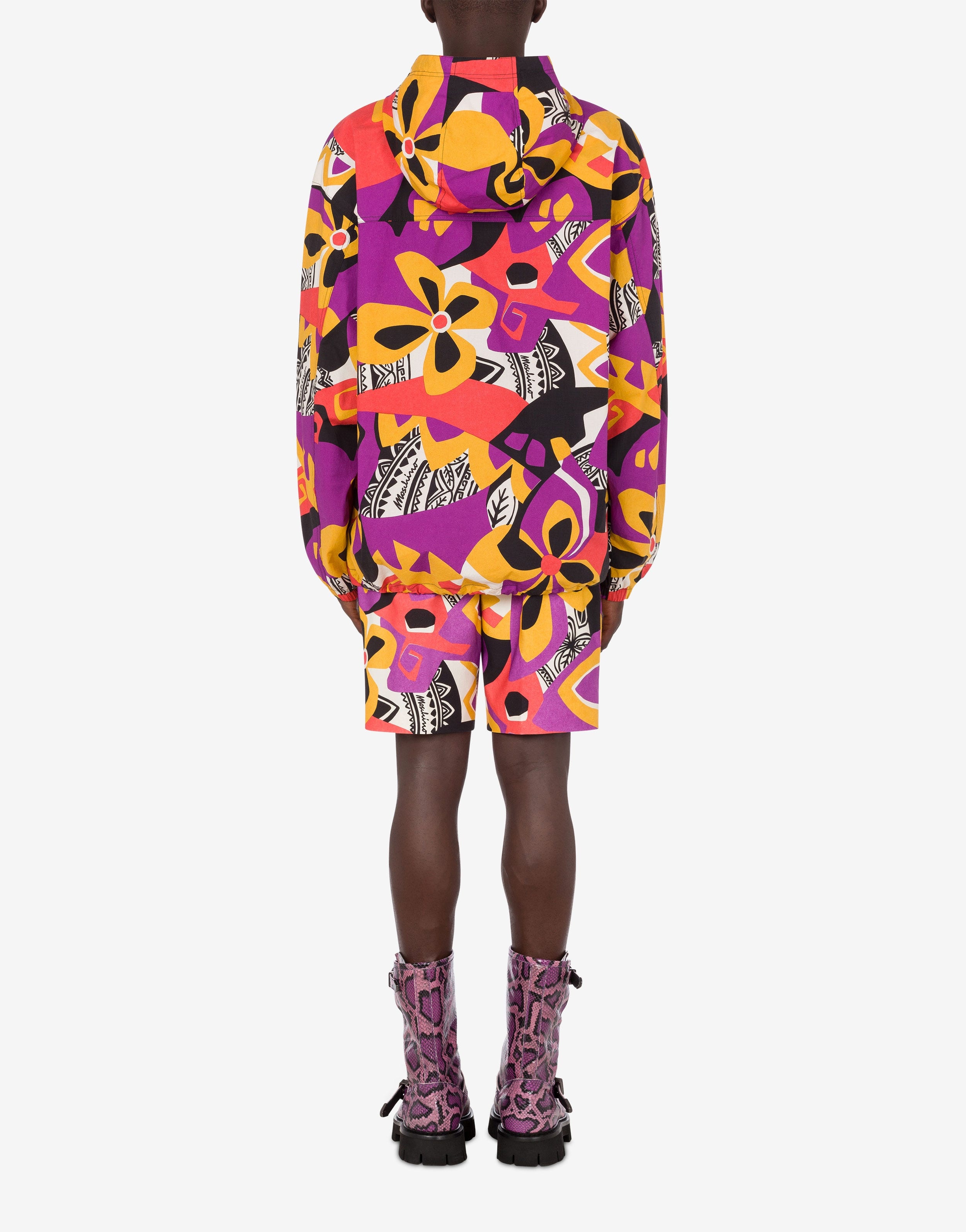 GEOMETRIC PRINT NYLON ANORAK - 3