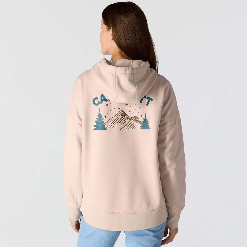 Oversized-Fit Midweight Hooded Mountain Graphic Sweatshirt 4