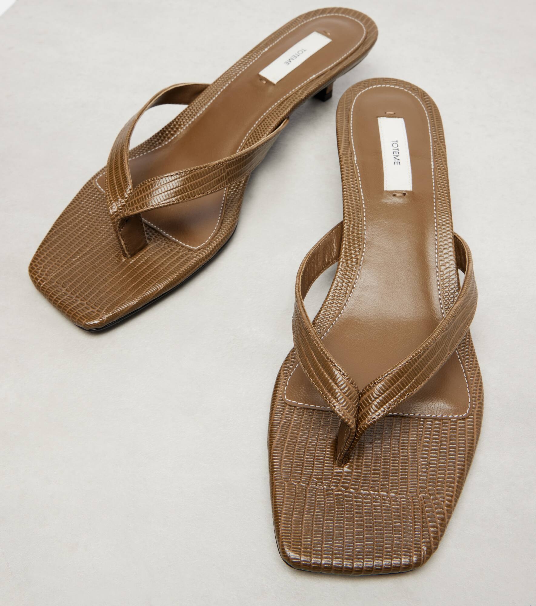 Leather thong sandals - 5