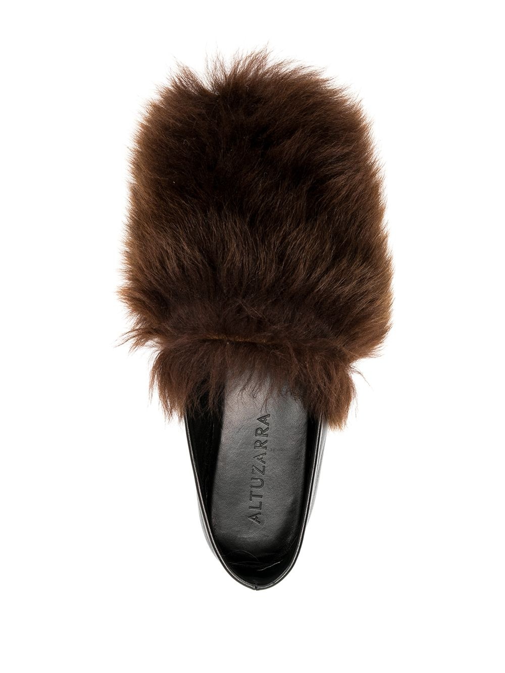 fur-detail flat slippers - 4