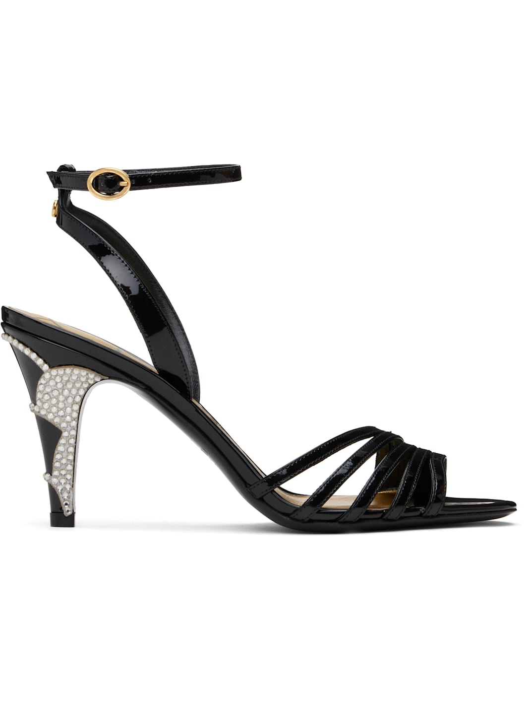 Black Ladycrush Patent Leather Heeled Sandals - 1