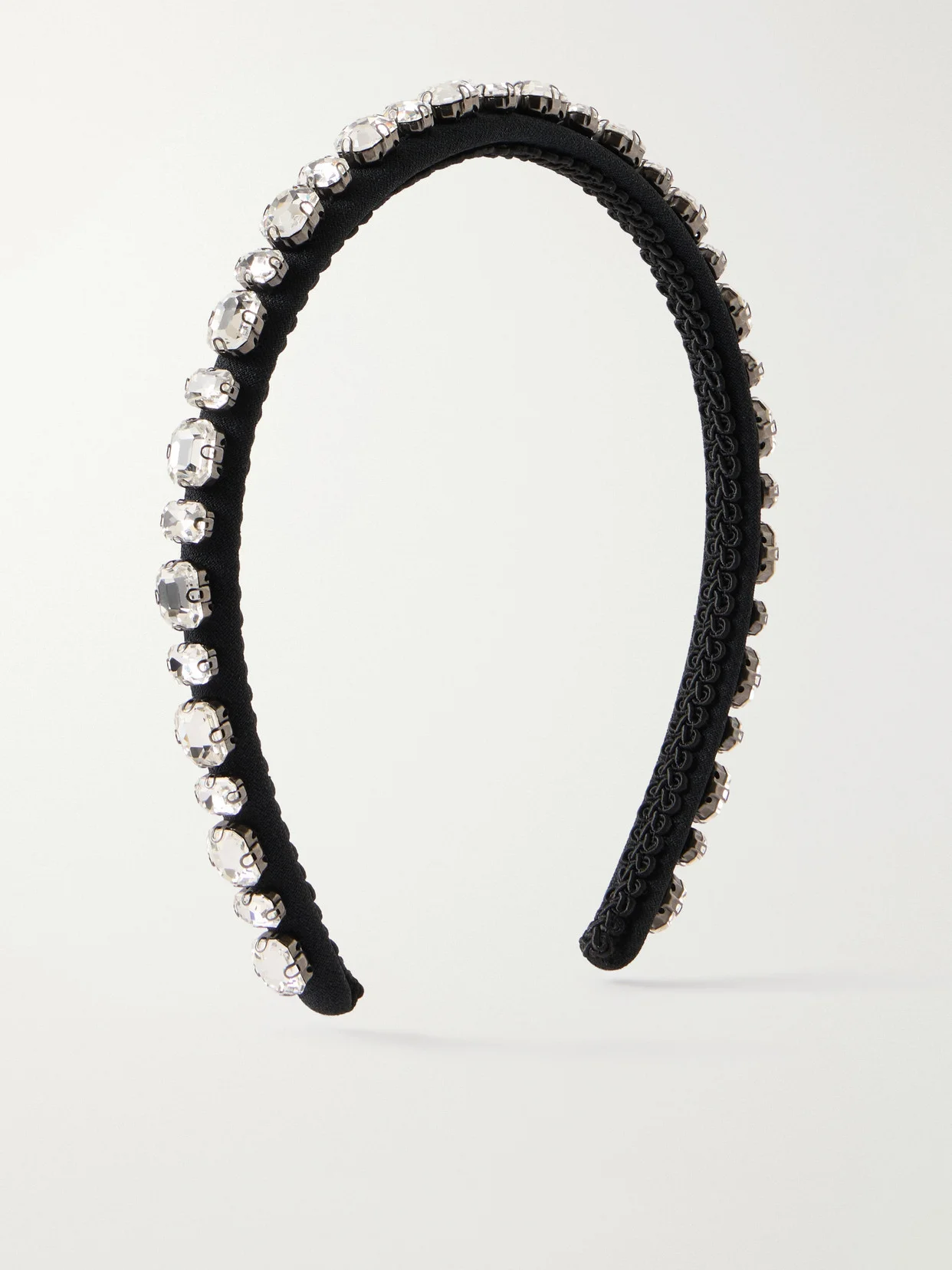 Narrow Emb Crystal-embellished Woven Headband - 1