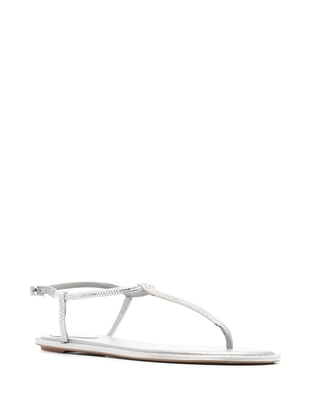 Rene' Caovilla - RENE' CAOVILLA DIANA WHITE SANDAL WITH CRYSTALS - 2