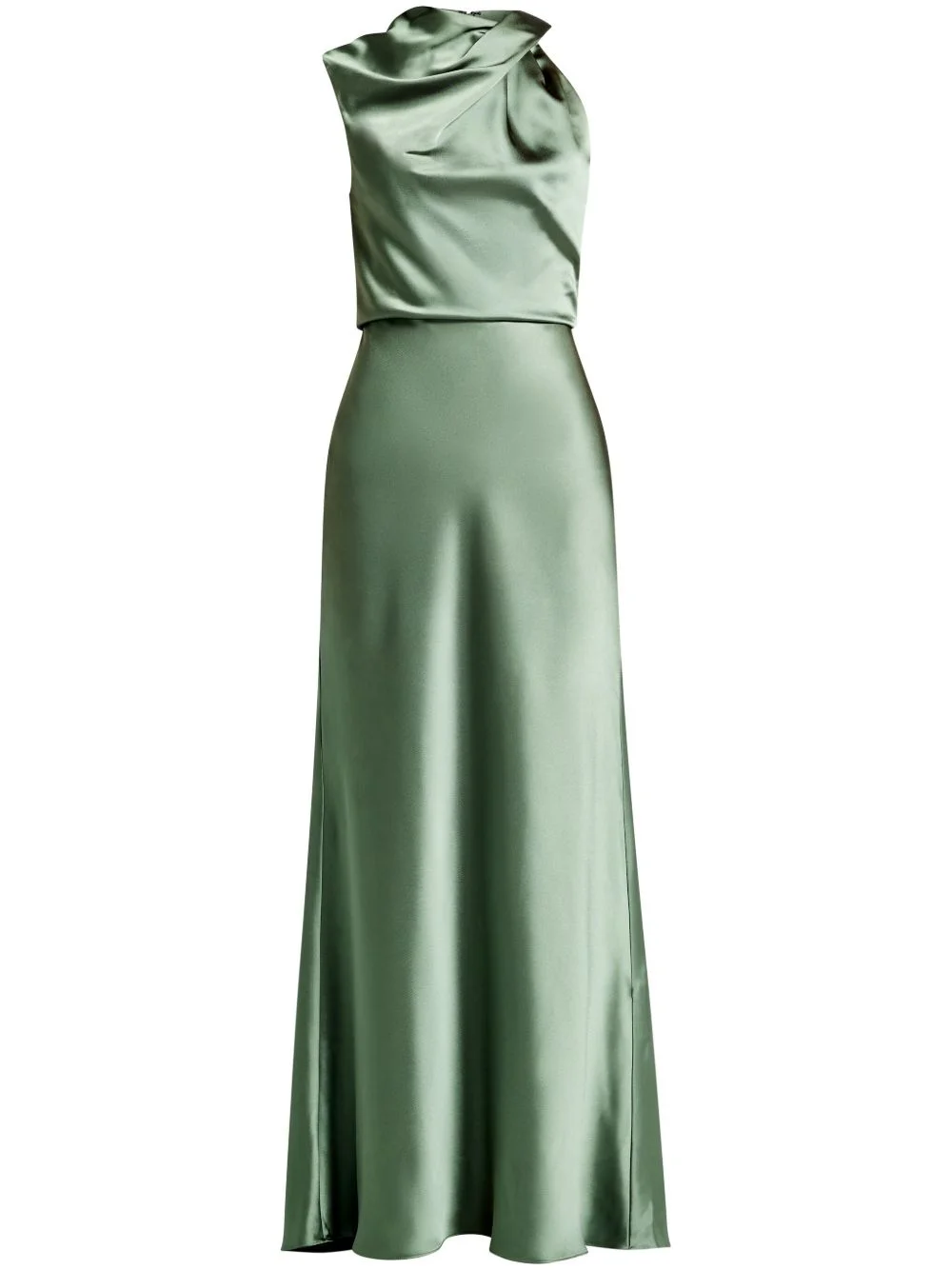 satin draped-neck maxi dress - 1