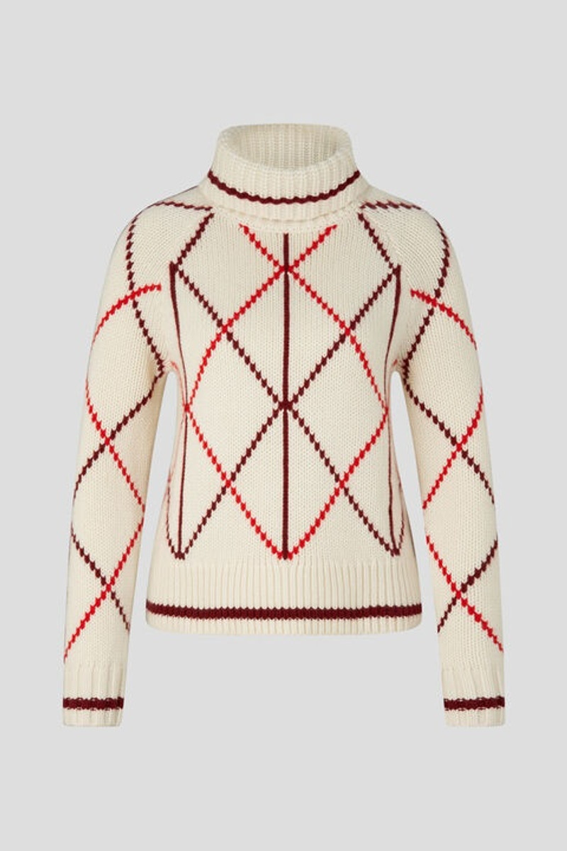 Solange Cashmere pullover in Off-white/Red 1