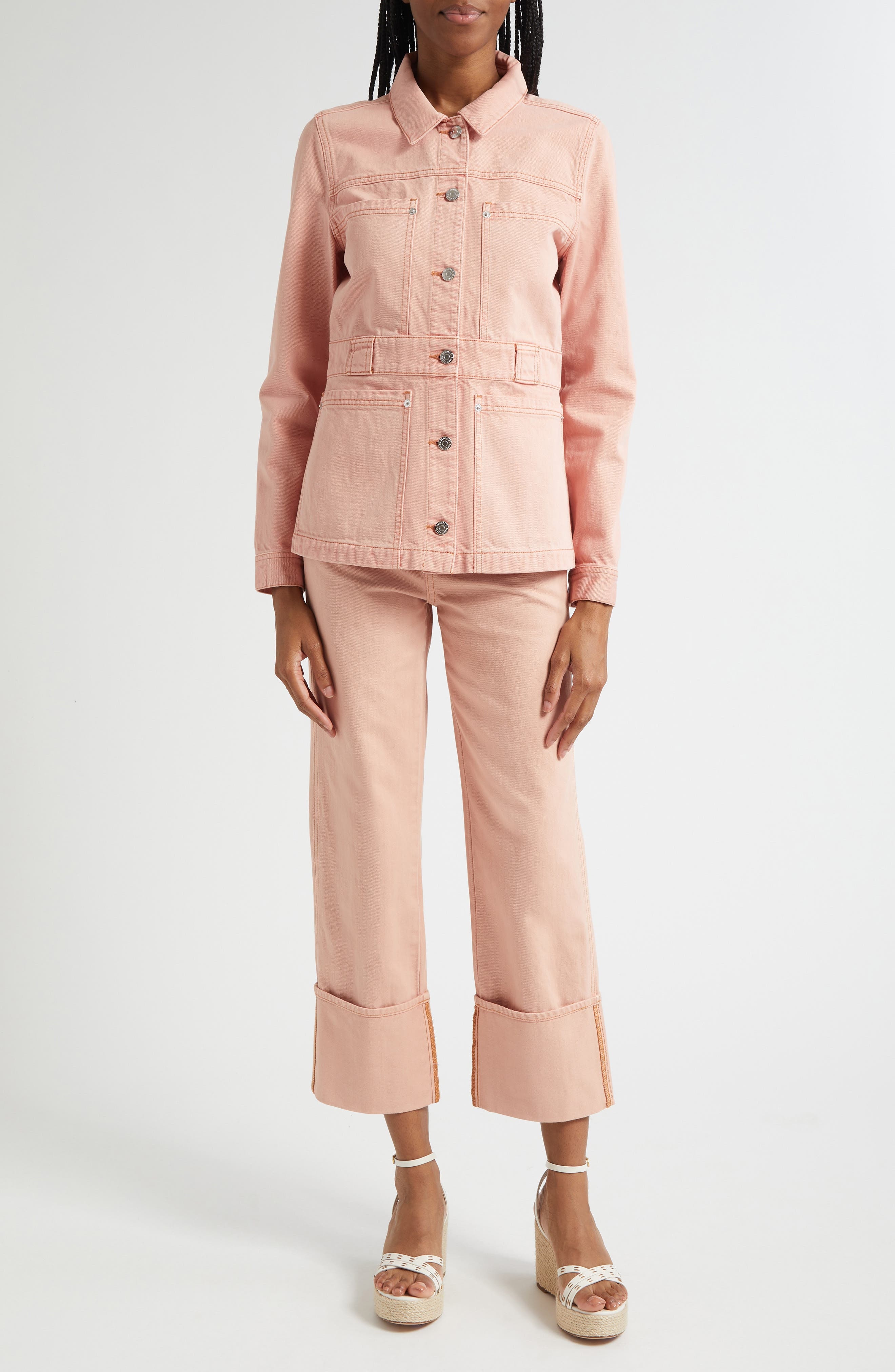 Veronica Beard Marvin Denim Jacket in Pink Blossom at Nordstrom - 2