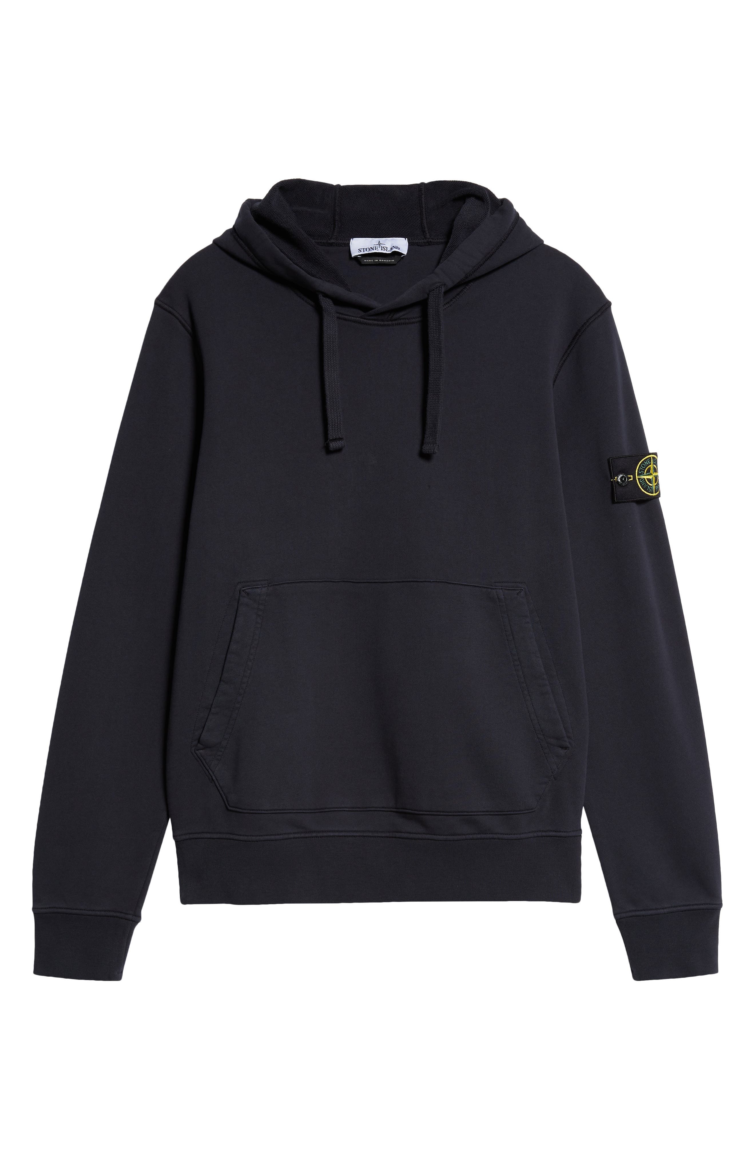 Stone Island Logo Patch Cotton Hoodie in Navy Blue at Nordstrom - 5