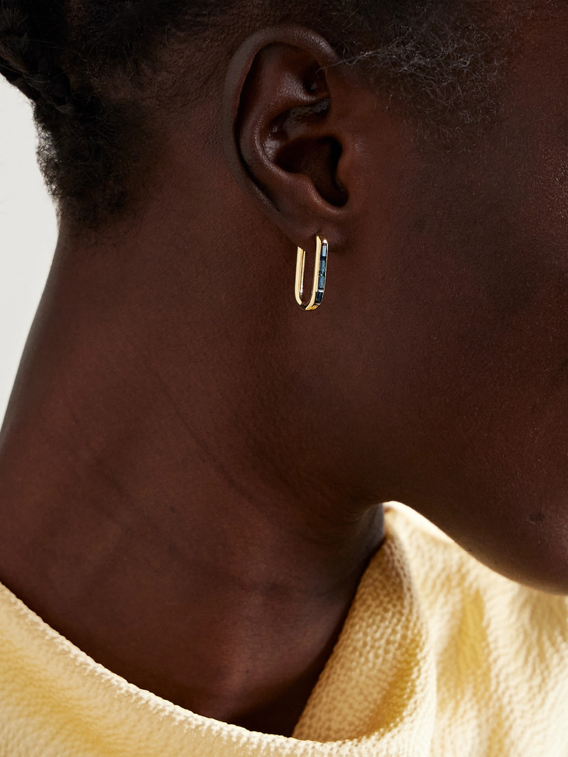 FOUNDRAE Fob 18-karat Gold Topaz Single Hoop Earring outlook