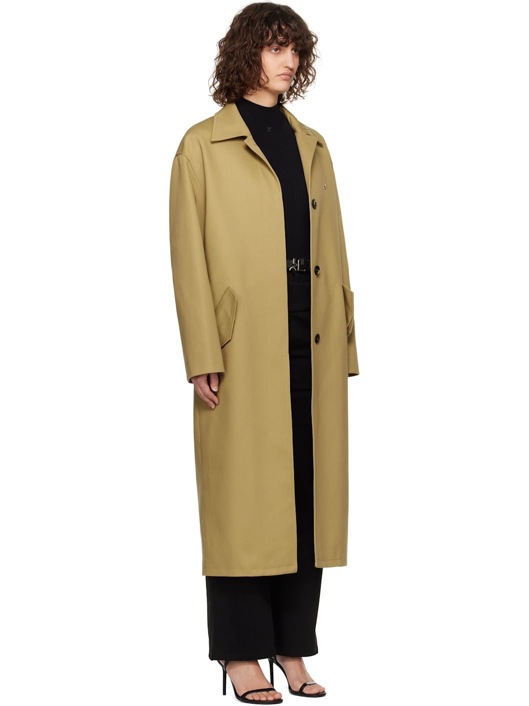 Beige Cocoon Coat - 2
