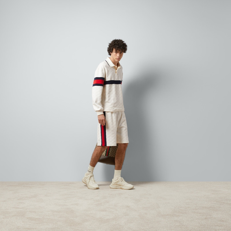 GUCCI GG cotton terry cloth polo with Web outlook