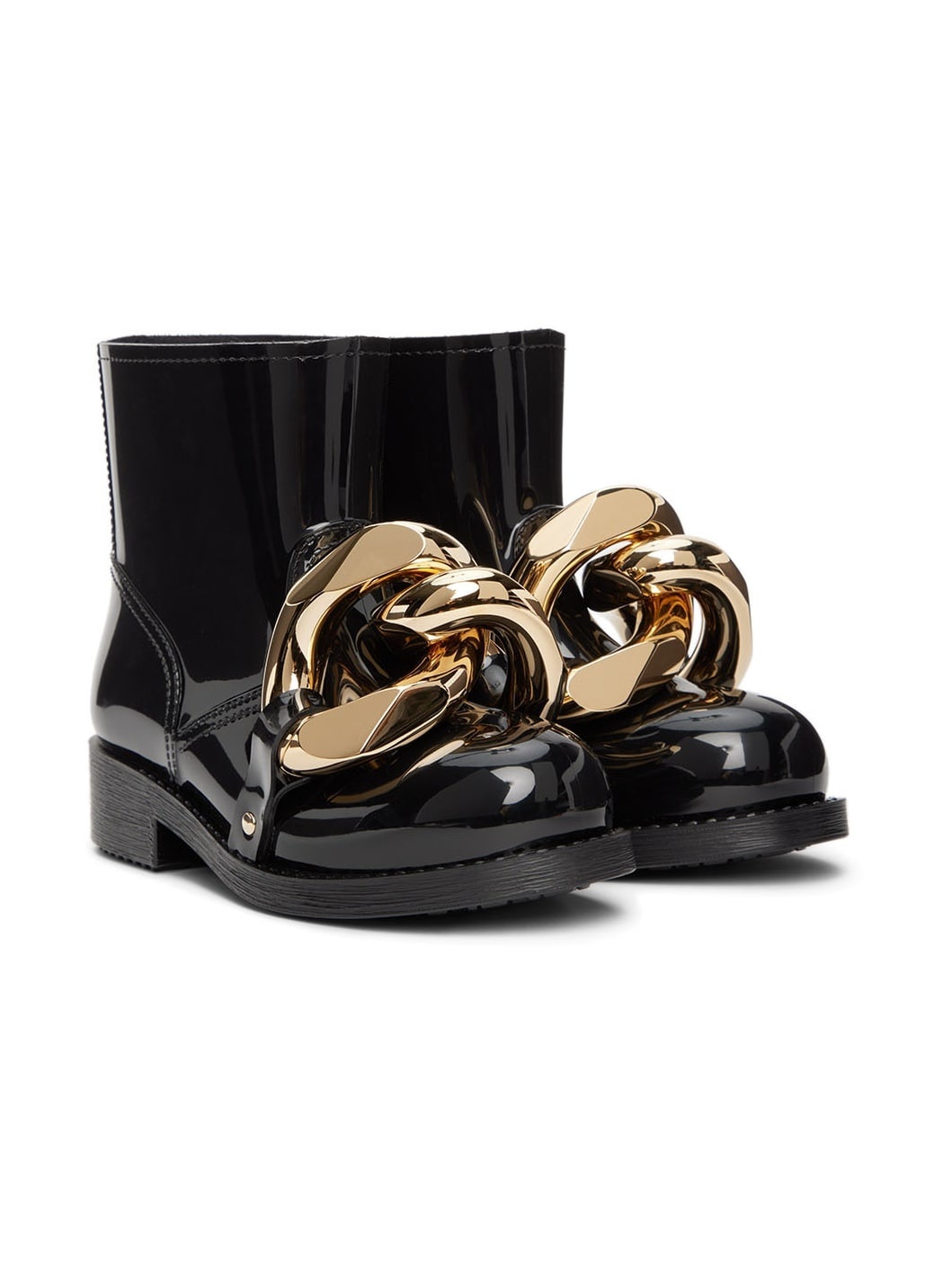 Black Chain Rubber Boots - 4