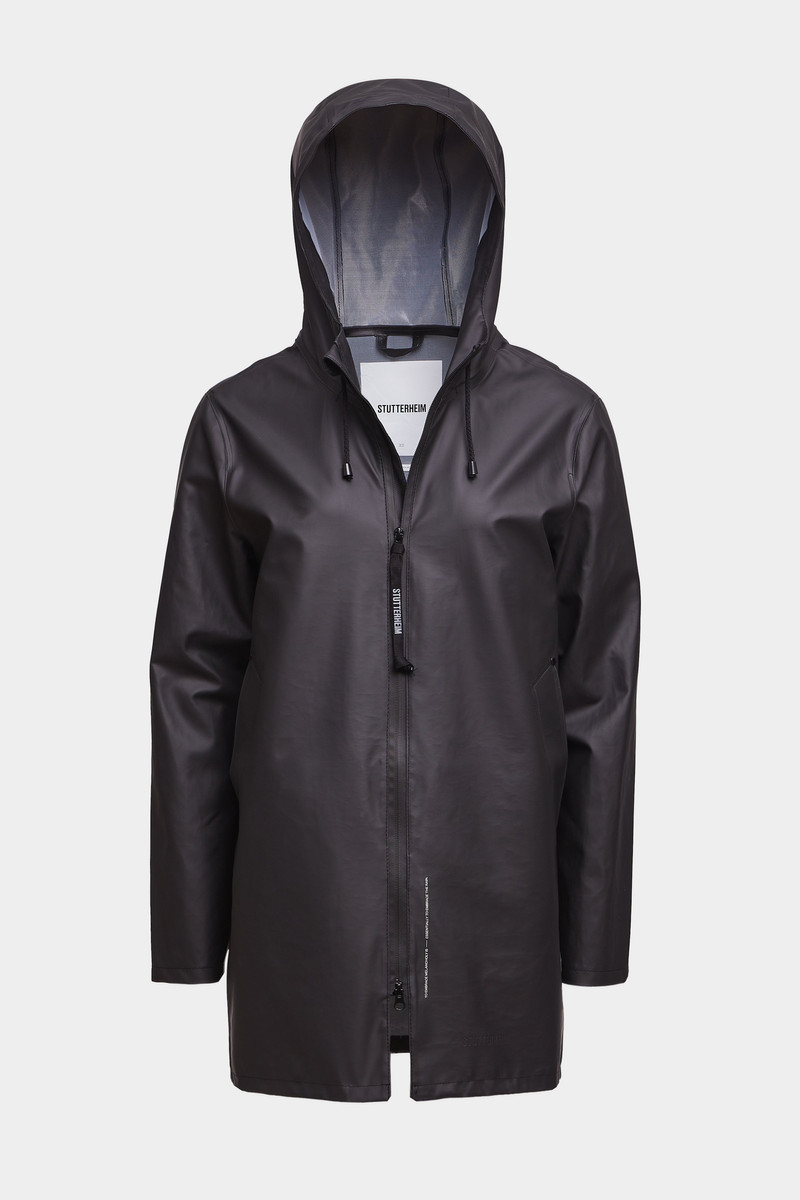 Stockholm Lightweight Zip Women Raincoat Black 1