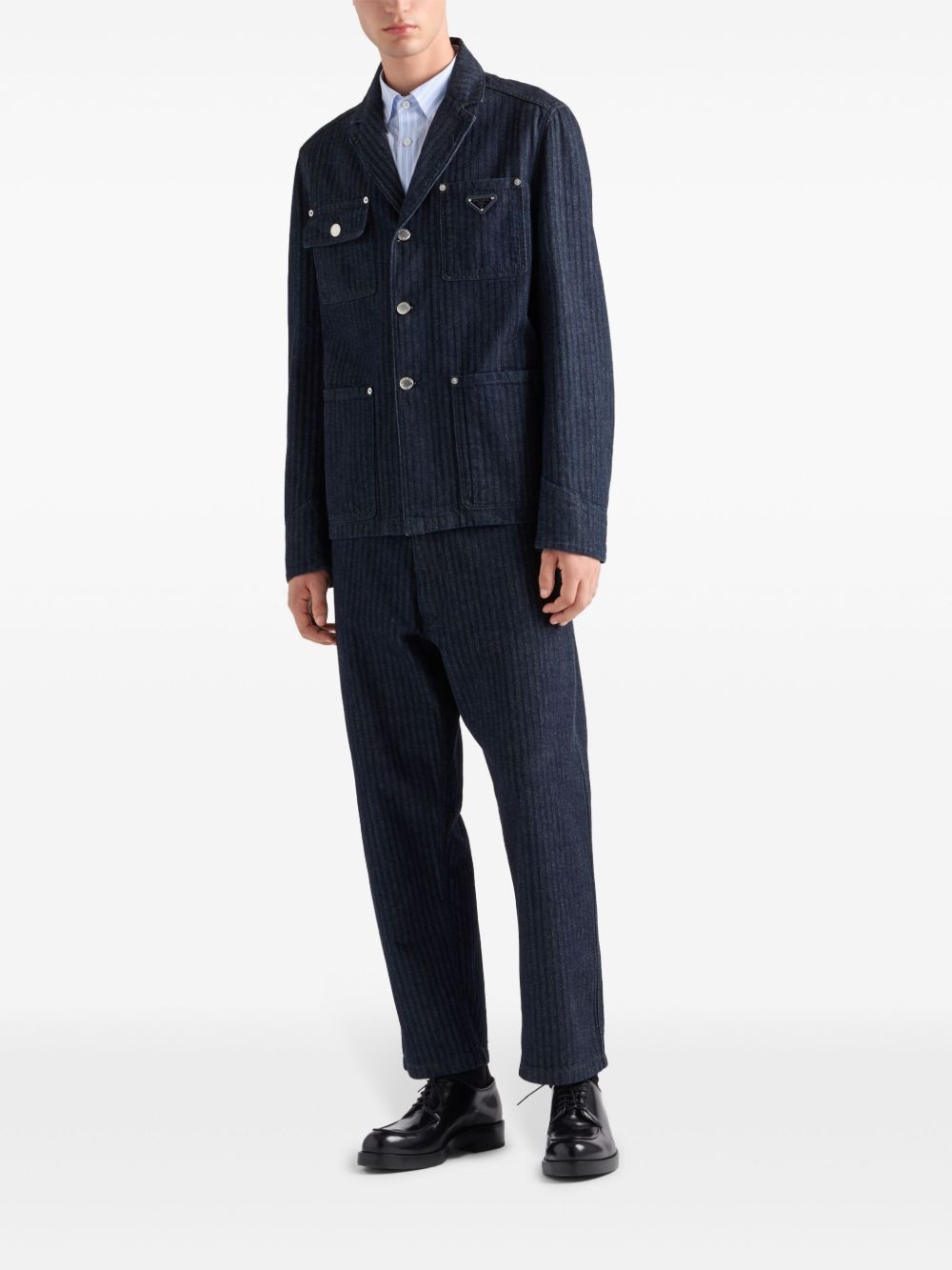 enamel-triangle logo trousers - 2