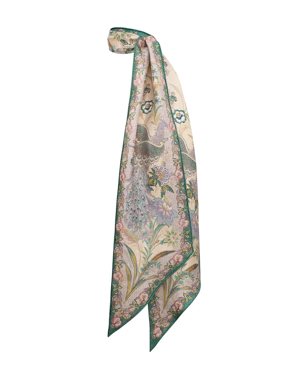 PRINTED SILK NECK SCARF - 1