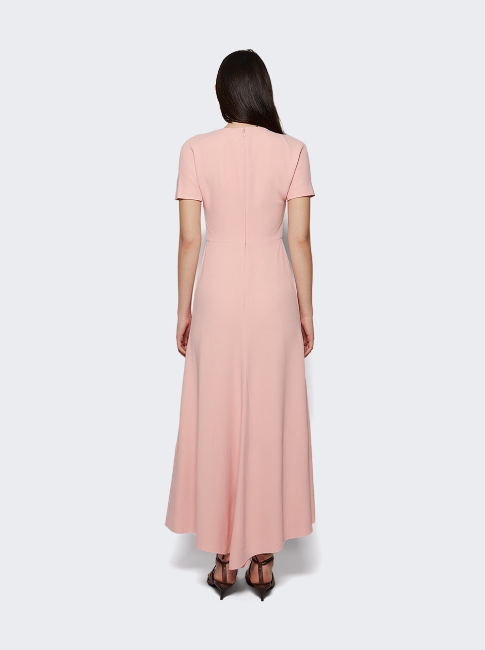 Gathered Detail T-shirt Midi Dress Antique Pink - 4