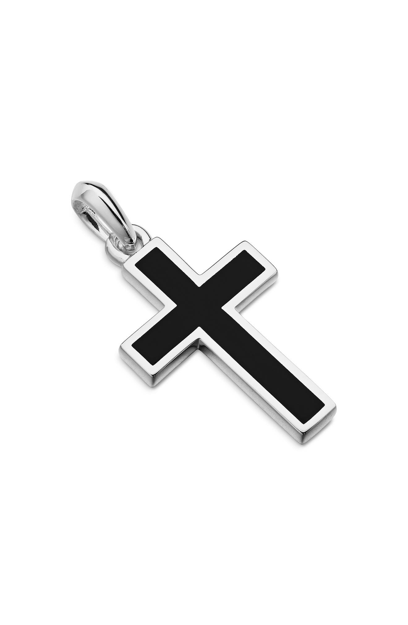 David Yurman Inlay Cross Pendant in Silver/Black Onyx at Nordstrom - 4