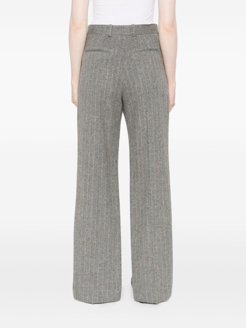 pinstripe wool trousers - 4