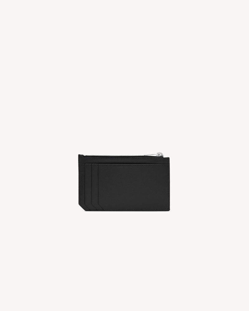 SAINT LAURENT SAINT LAURENT PARIS FRAGMENTS LARGE ZIP CARD CASE IN SMOOTH LEATHER outlook