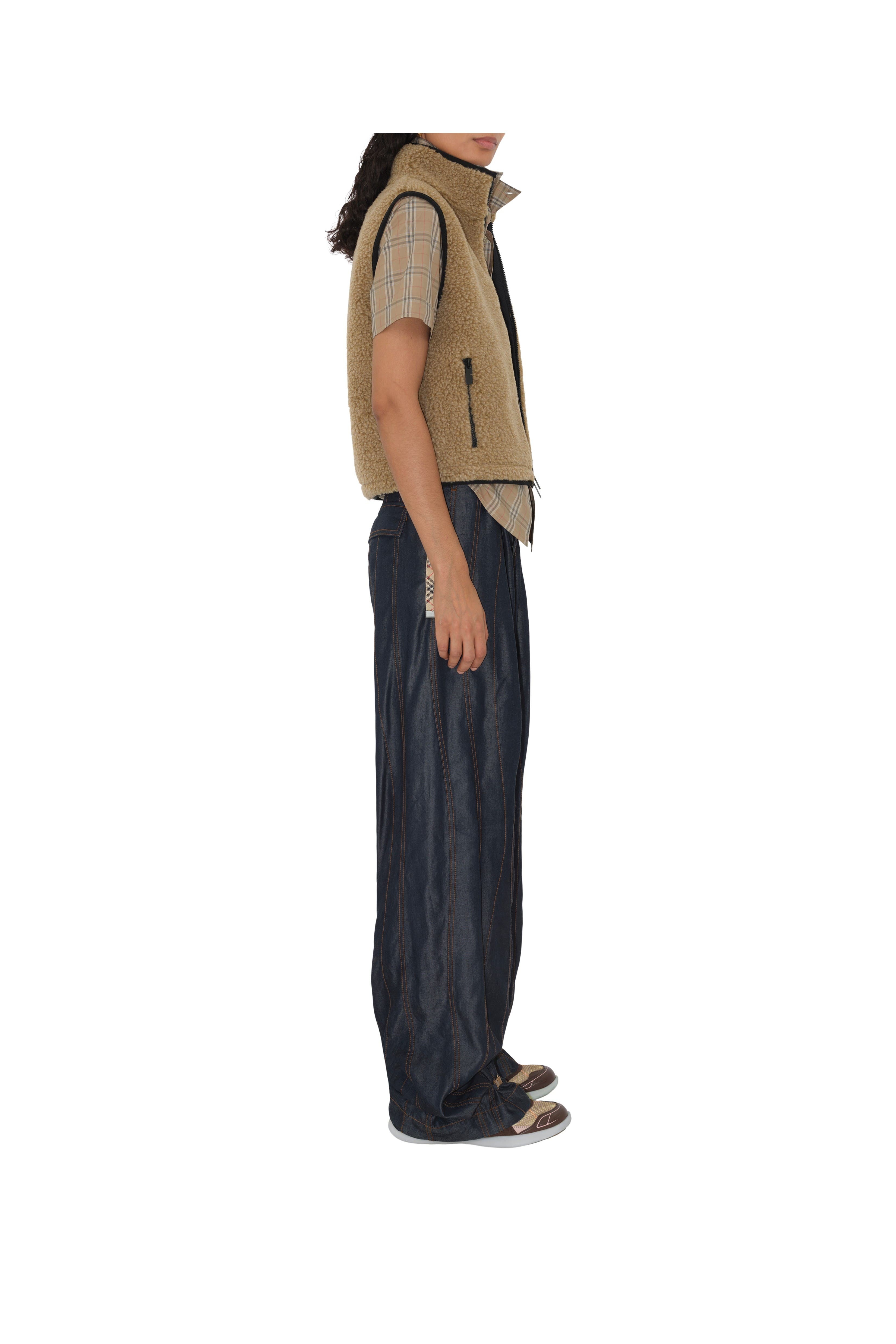 burberry Cropped Fleece Gilet in Shrew Melange at Nordstrom - 3