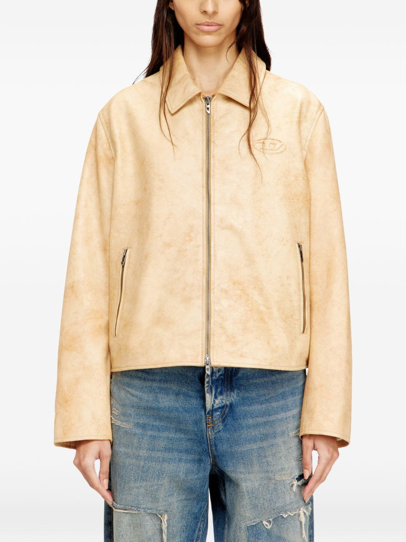 L-Amar-A-Fem-S1 embossed-logo leather jacket 3