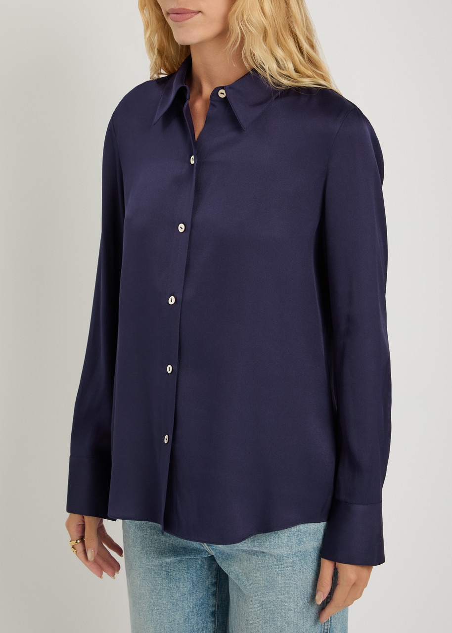 Vince Stretch Silk-blend Shirt - 2