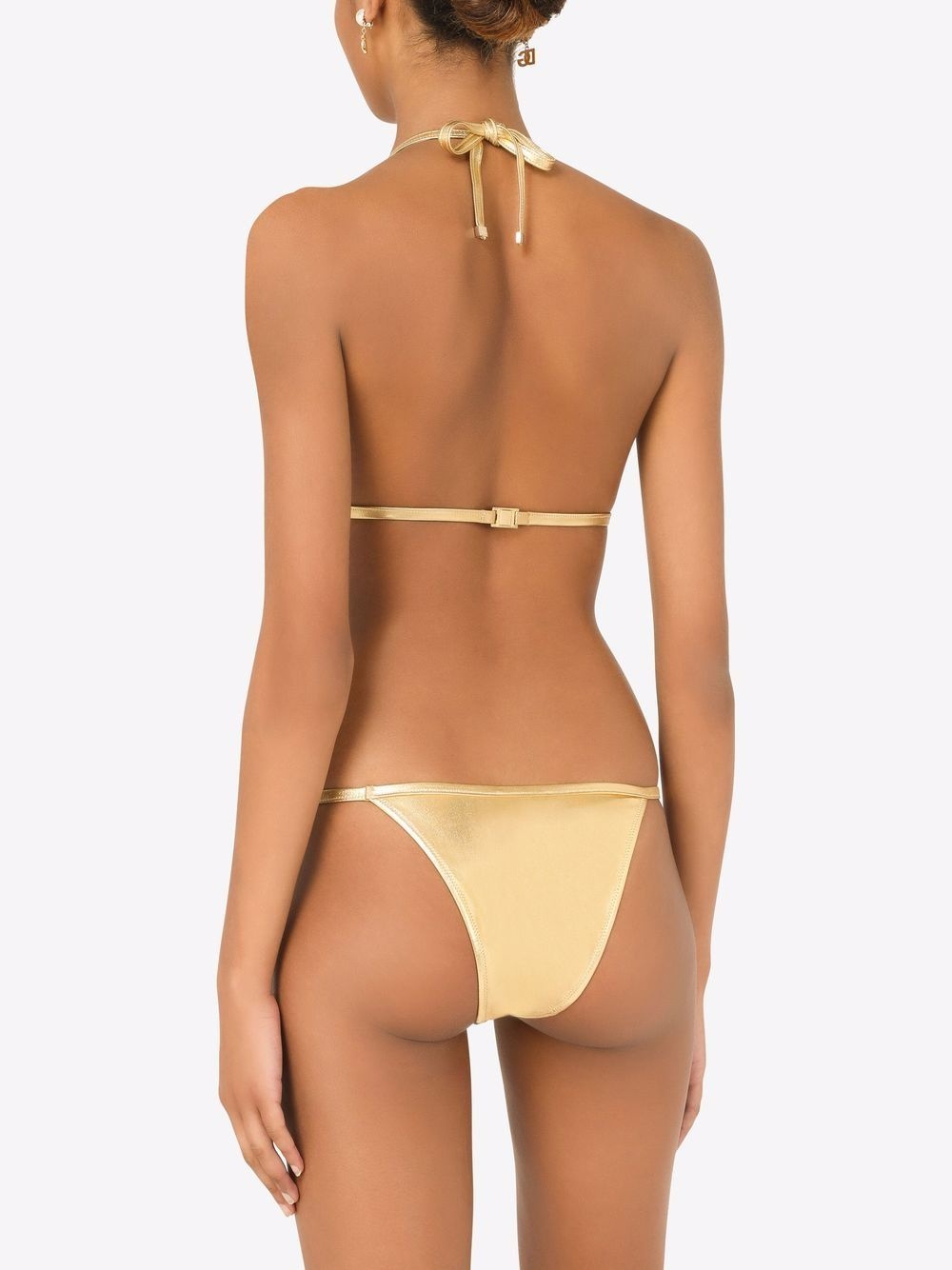 metallic halterneck bikini - 5